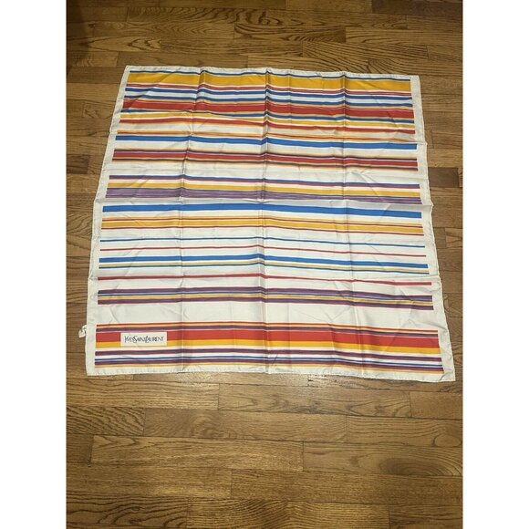 Authentic Saint Laurent Silk Scarf, Vintage, Excellent Condition, 34x34 Square - Picture 1 of 10